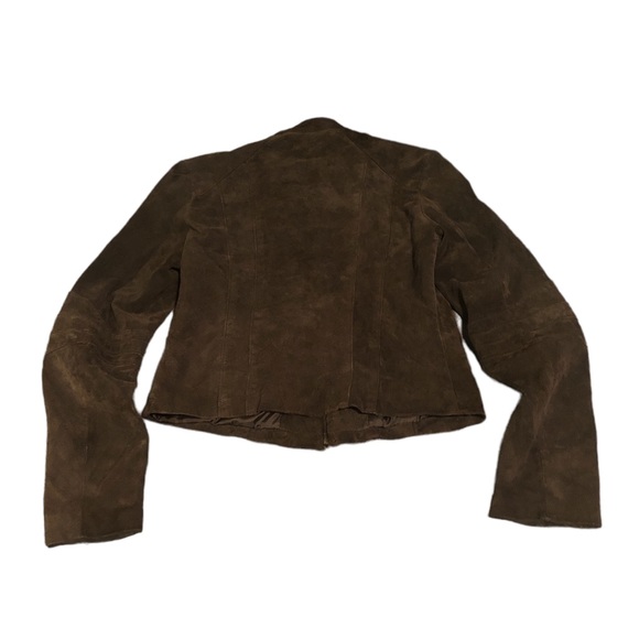 Suede Brown Fitted Jacket - Picture 4 of 5